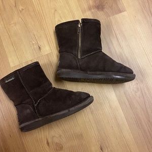 Bearpaw Kids Brown Suede Lined Emma Boots Toddler Size 11 Snow Boots Zipper bin